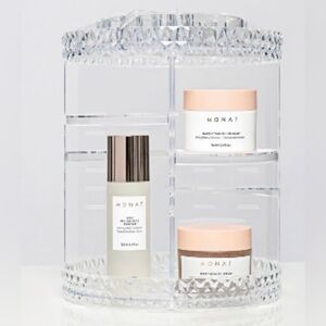 Monat Rotating Makeup Organizer, 360° Spinning Skincare- Acrylic- NEW - 3 Tiered